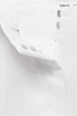 Short droit taille normale en lin - Blanc Cassé