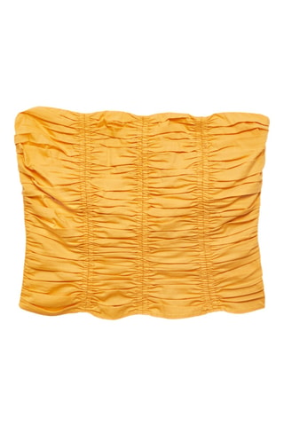 Top bustier froncé - Moutarde