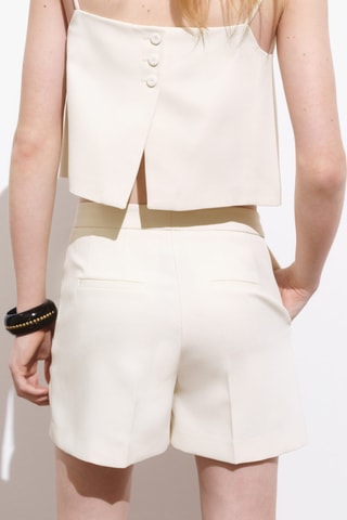 Short droit taille normale - Écru