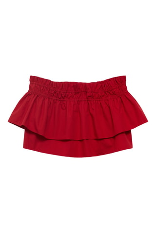 Top bustier à volants - Rouge