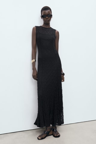 Robe longue dentelle - Noir