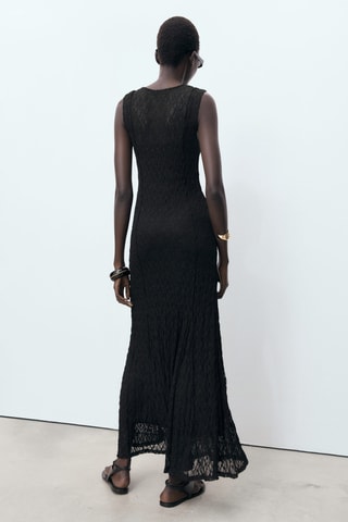 Robe longue dentelle - Noir