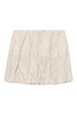 Jupe ballon effet froissé - Beige