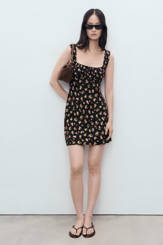 Robe col froncé - Rose