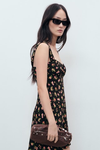 Robe col froncé - Rose