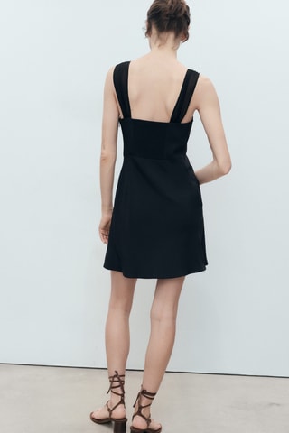 Robe col froncé - Noir