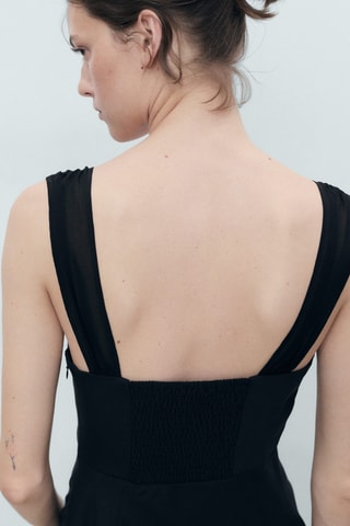 Robe col froncé - Noir
