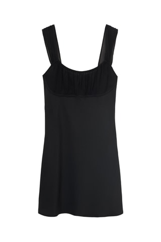 Robe col froncé - Noir