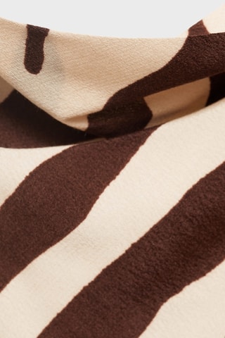 Robe avec col bénitier zèbre - Marron