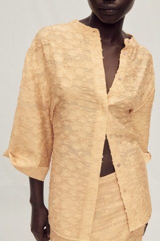 Chemise oversize texturée - Ocre