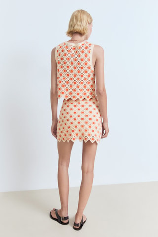 Top crochet nœuds - Orange