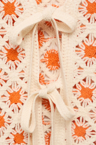 Top crochet nœuds - Orange