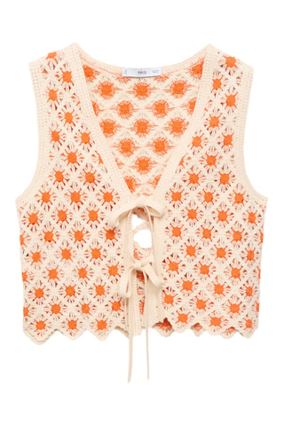 Top crochet nœuds - Orange