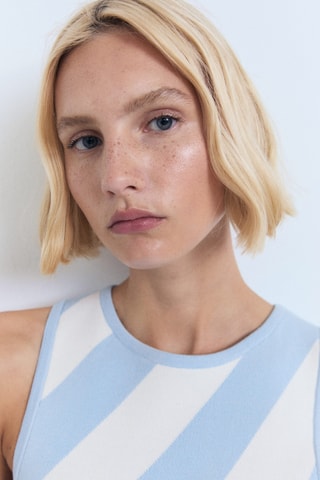 Robe bretelles maille - Bleu Clair