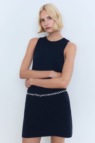 Robe bretelles maille - Bleu Marine
