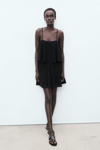 Robe maille volant - Noir