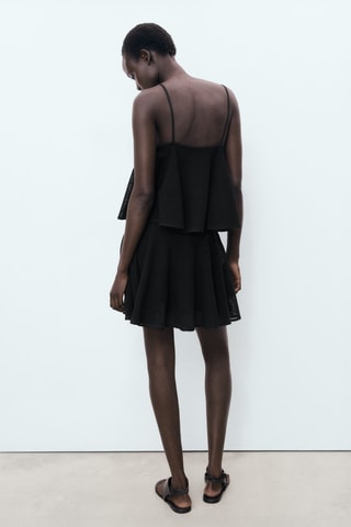 Robe maille volant - Noir
