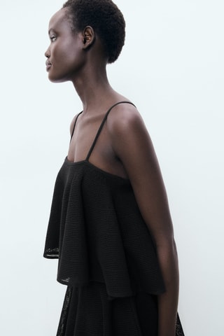 Robe maille volant - Noir
