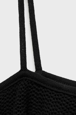 Robe maille volant - Noir