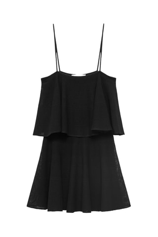 Robe maille volant - Noir