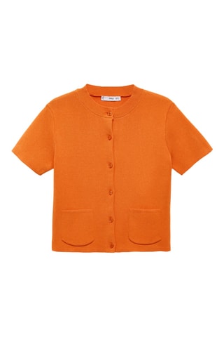 Cardigan maille poches - Orange