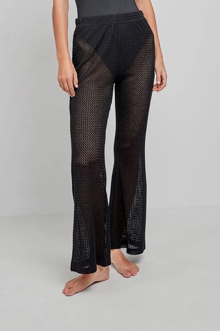Pantaloni a vita alta Beach - Nero