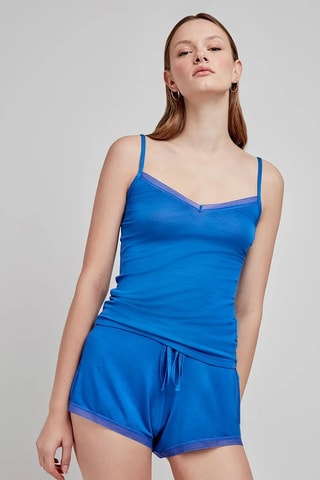 Shorts a vita alta - Blu