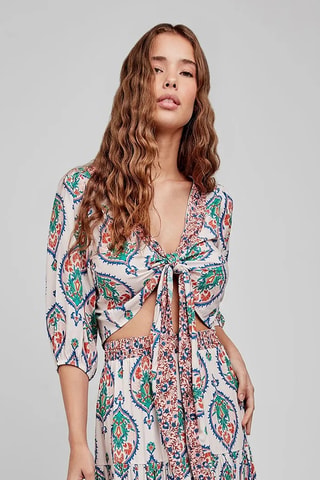 Crop top annodato Beach - Multicolore
