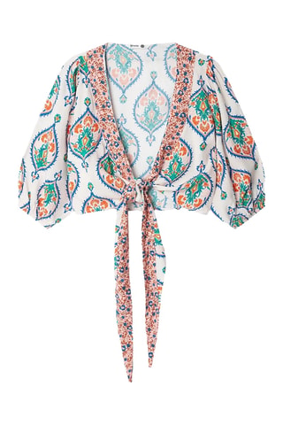 Crop top annodato Beach - Multicolore