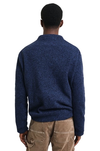 Jersey regular fit de lana - Azul marino