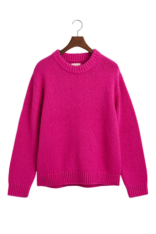 Jersey relaxed de lana - Rosa vivo