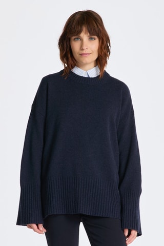 Jersey de lana y cachemir - Azul marino