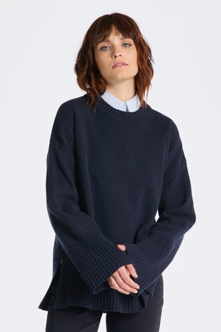 Jersey de lana y cachemir - Azul marino