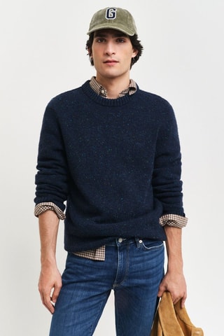 Jersey de lana - Azul marino jaspeado