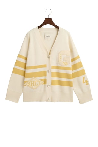 Cárdigan oversize de algodón orgánico - Crema
