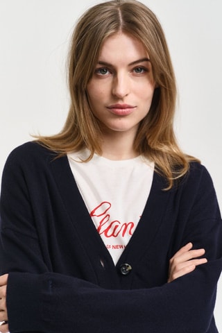 Cárdigan de lana de cordero - Azul marino