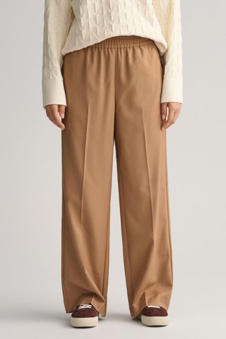 Pantalón wide leg de lana - Camel