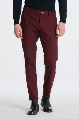 Pantalón slim fit - Burdeos
