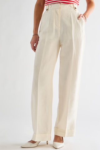Pantalón de lino - Beige