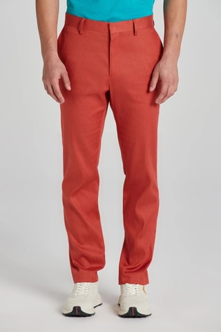 Pantalón slim fit de lino - Rojizo