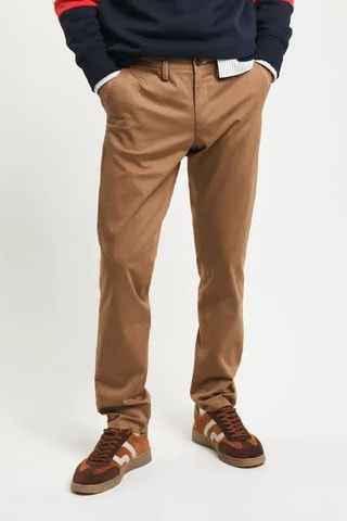 Pantalón chino slim fit de algodón orgánico - Marrón