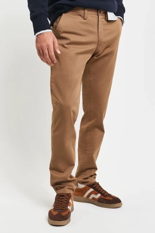 Pantalón chino slim fit de algodón orgánico - Marrón