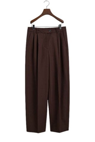 Pantalón relaxed de lana - Marrón