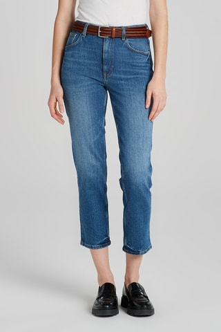 Vaquero slim fit 7/8 de tiro alto - Azul