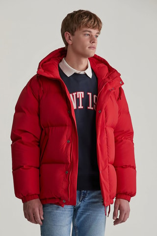 Anorak relaxed con capucha - Rojo