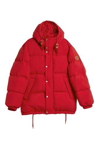 Anorak relaxed con capucha - Rojo