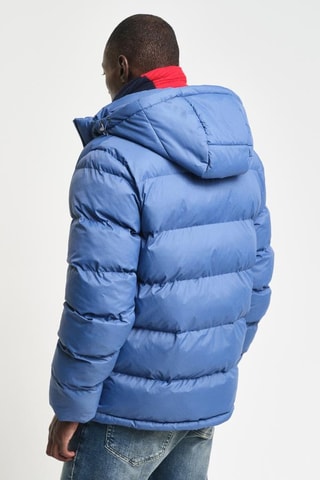 Doudoune regular à capuche - Bleu