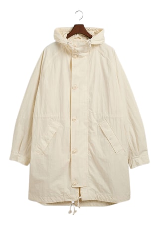 Parka relaxed con capucha - Crema