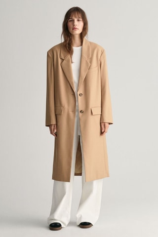 Abrigo oversize de lana - Beige