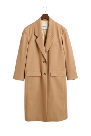 Abrigo oversize de lana - Beige